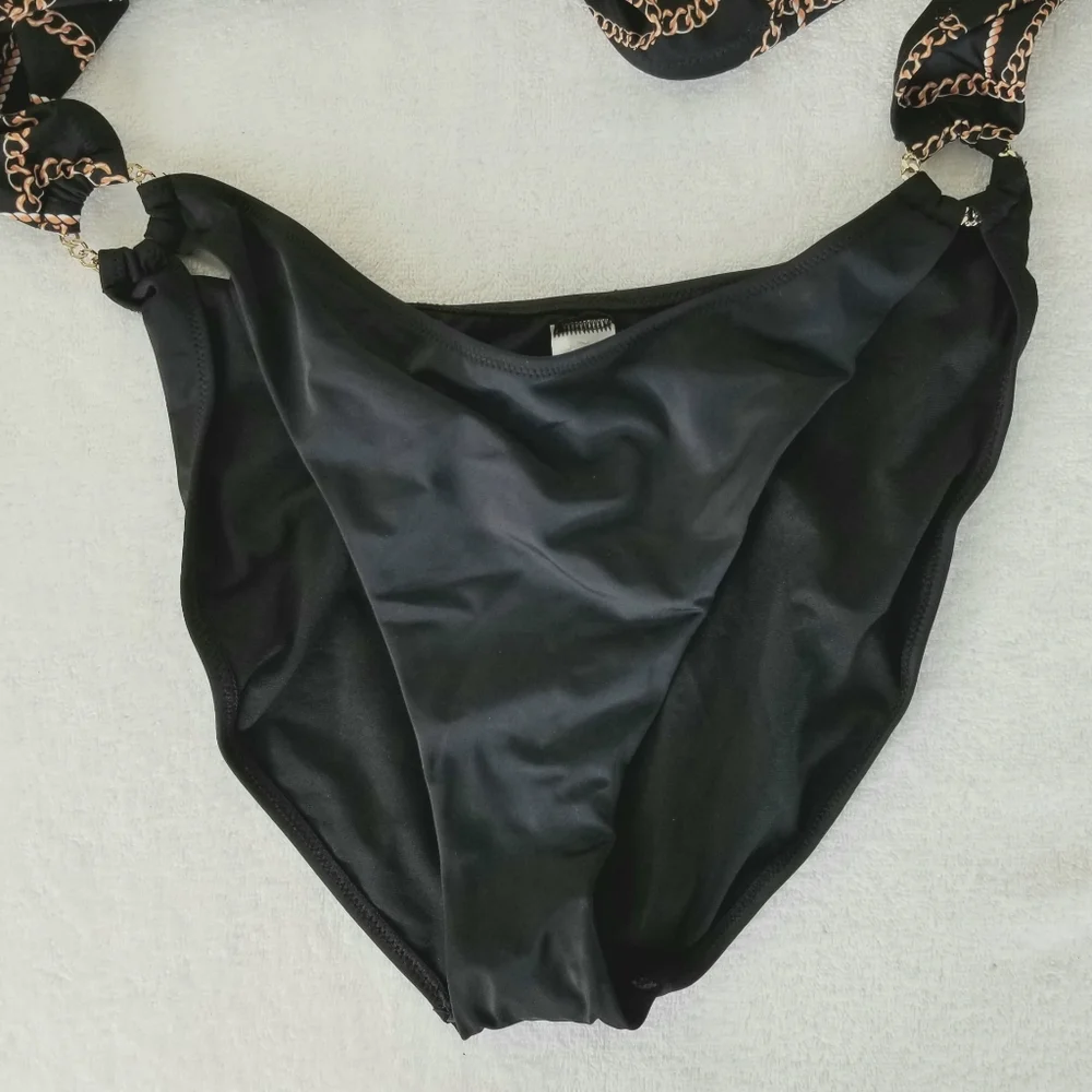 *NWT* ASHLEY GRAHAM Black & Gold Swimsuit, size 18 - Picture 4 of 6